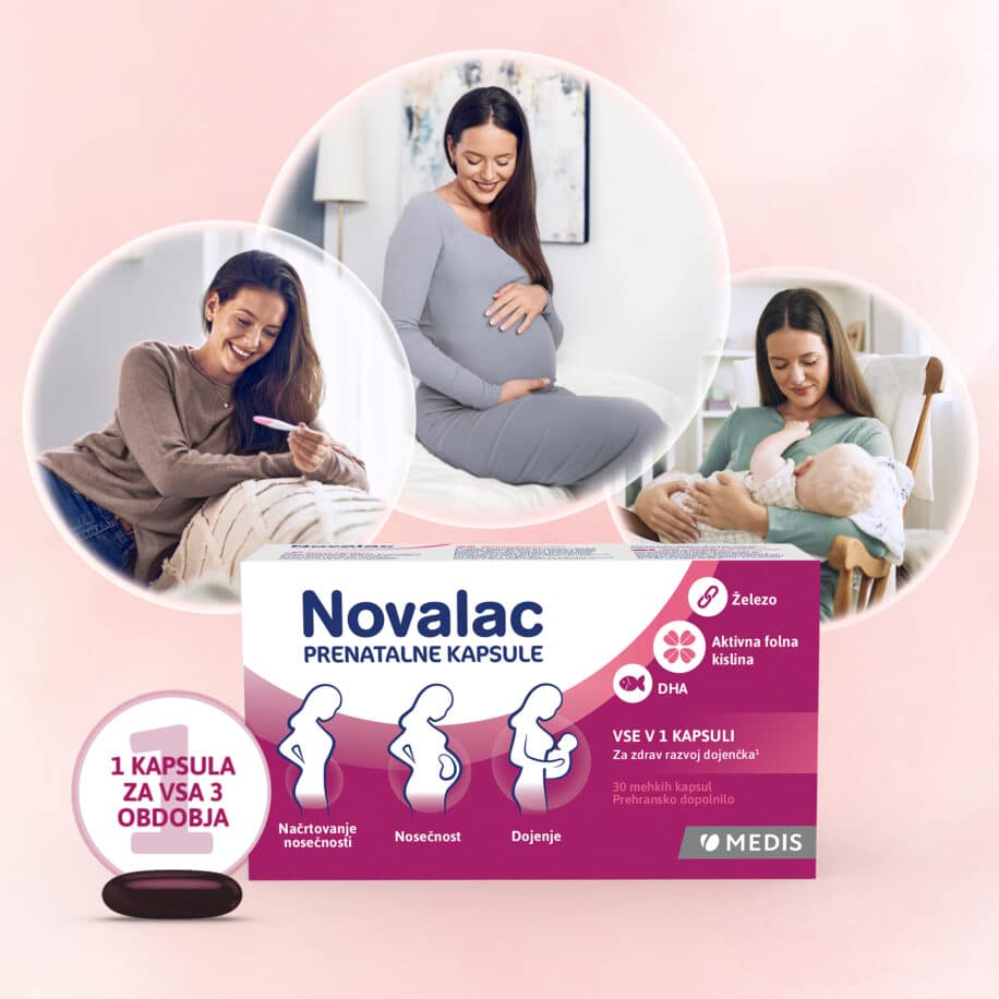 novalac prenatalne kapsule za vsa tri obdobja - načrtovanje nosečnosti, nosečnost, dojenje