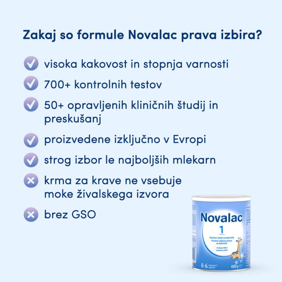 Zakaj je nadomestno mleko Novalac 1 prava izbira?