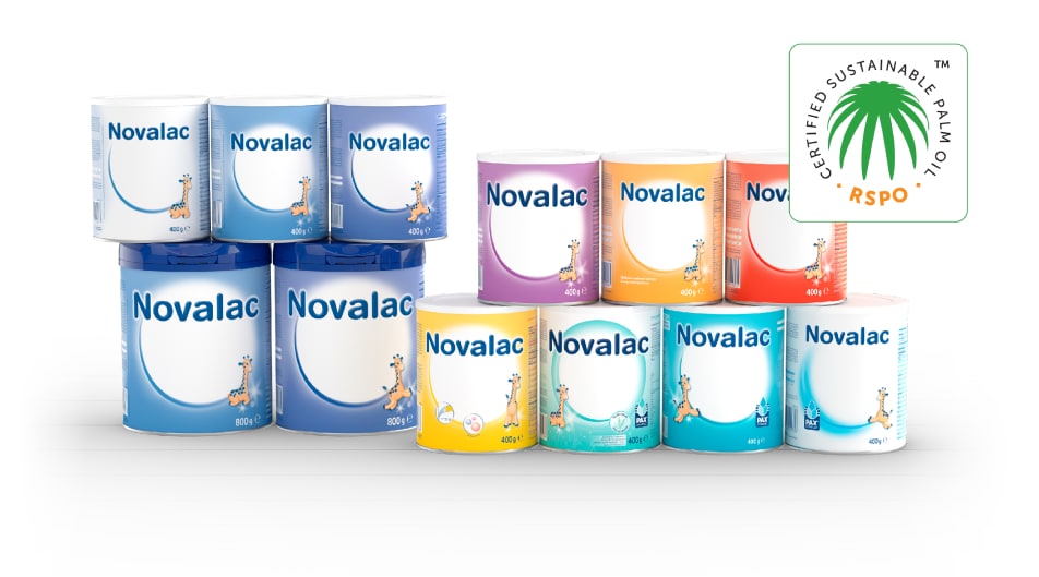 Novalac formule z RSPO certificiranim trajnostnim palmovim oljem