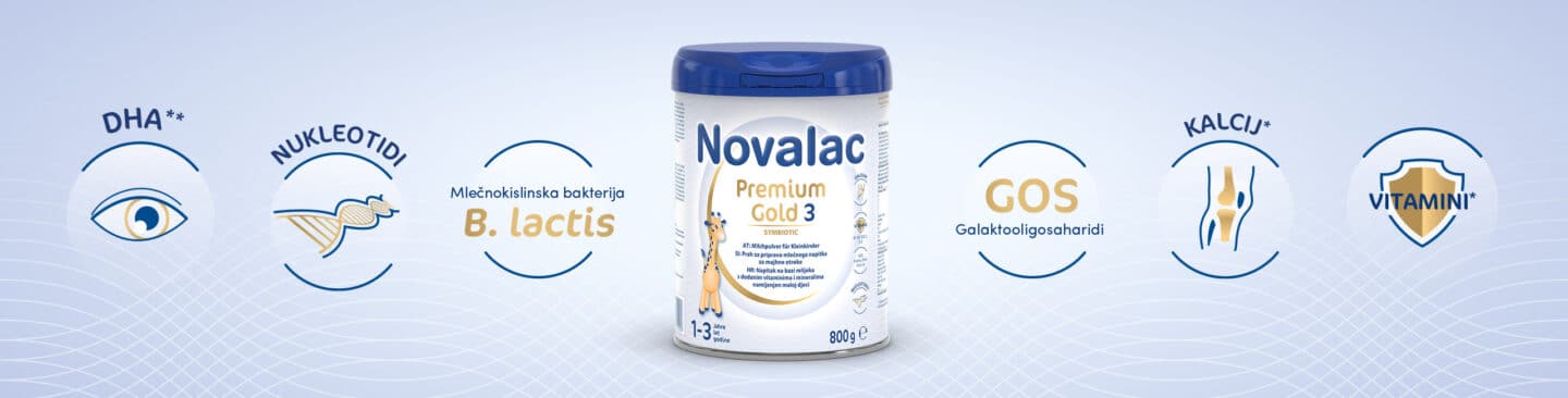 Za starše, ki želite svojemu malčku ponuditi optimalno podporo, smo razvili Novalac Premium Gold 3 – skrbno zasnovano mlečno formulo, ki služi kot popolna dopolnitev raznovrstni in uravnoteženi prehrani otrok med 1. in 3. letom starosti.